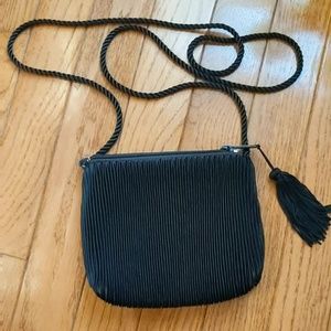 Vintage pleated black evening bag